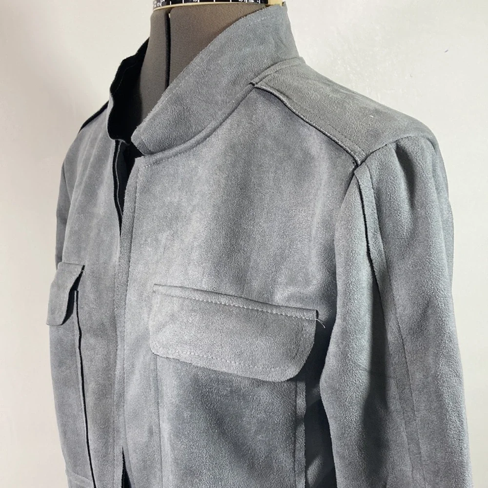 Zeagoo Cropped Faux Suede Open Front Raw Seams Jacket Size M New With Tag - Picture 5 of 11